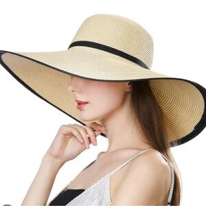 Elegant Beige and Brown Women's Sun Hat